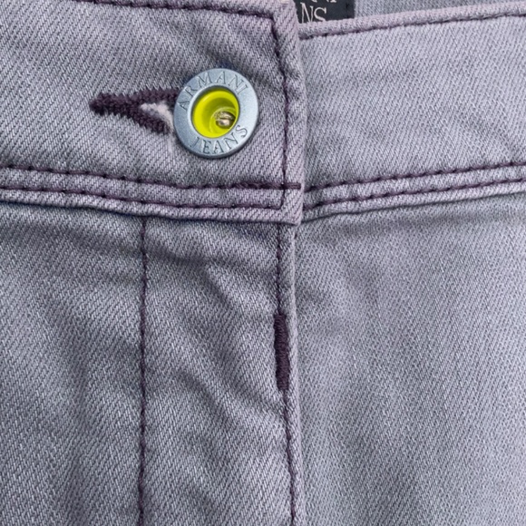 Armani Jeans Fringed Embroidered Mini Lilac Jean Skirt $380 - Picture 3 of 5